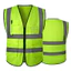 Quần áo phản quang Áo vest an toàn Áo phản quang In logo tùy chỉnh Trang xây dựng thoáng khí Huỳnh quang Xanh W