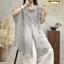 Áo Sơ Mi Tay Ngắn Vải Lanh Cotton Giữa Chiều Dài Nghệ Thuật Retro Cổ POLO Thêu Top Phù Hợp Với Quần Áo Nữ Rộng 5.26