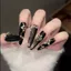 Hot Girl Gilt Nhấp Nháy Tiệc Ăn Tối Mắt Mèo Đeo Sang Trọng Handmade Vàng Cao Cấp Zircon Đen Đậm Móng Tay Làm Trắng