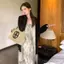 Mùa hè Fat mm Kích thước cực lớn Tranh mực Tie-Dye Sling Váy dài nữ dáng rộng thon gọn hơn che phủ váy thịt