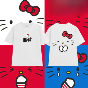 （Giao hàng 24h）Angela Áo thun form rộng Mèo Hello Kitty dễ thương in 2 mặt unisex nam nữ tay ngắn cổ tròn kèm quà