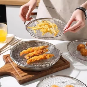 Giỏ thoát dầu bằng thép không gỉ mới có chảo lọc chiên sâu