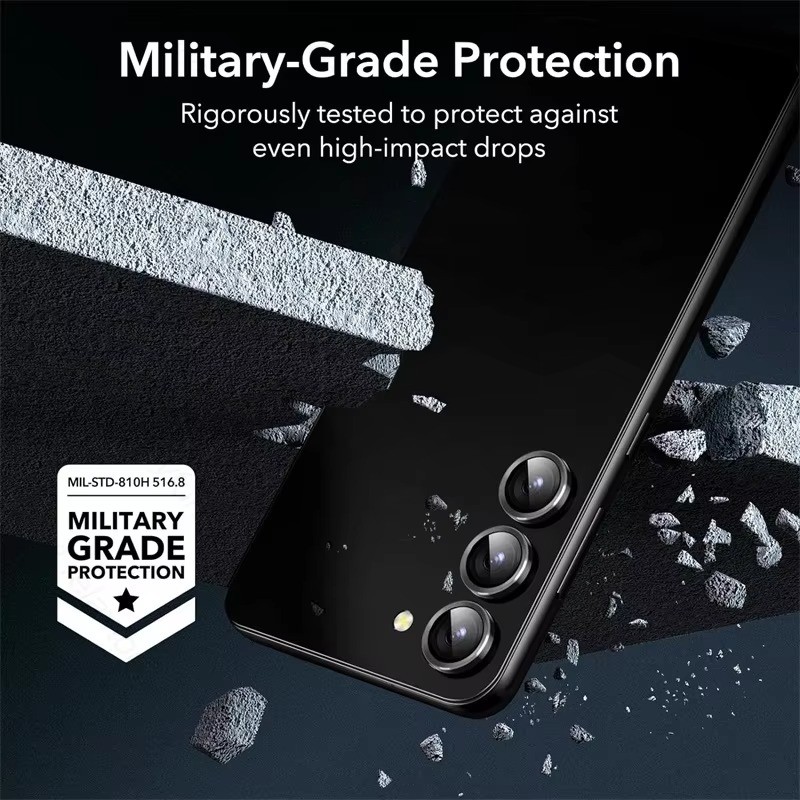 Dành Cho Samsung Galaxy S25 S24 S23 FE Điện Thoại Mặt Sau Camera Bảo Vệ Cho Samsung Galaxy S25FE S24FE S23FE Hợp Kim Nhôm Ống Kính Máy Ảnh Nắp Vòng Kính Cường Lực Ống Kính