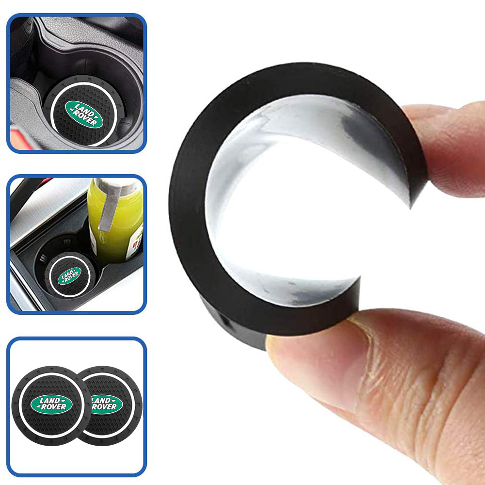 2 Chiếc Xe Coaster Cốc Nước Giá Đỡ Chai Miếng Lót Chống Trơn Trượt Thảm Silica Gel Chống Thấm Nước Cho Land Rover Sport Freelander Discovery 4 Range Rover Sport LR4