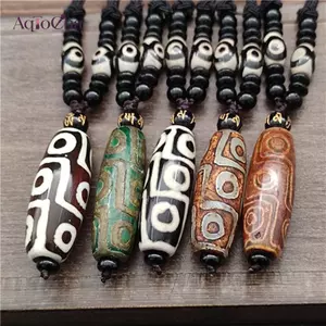 AqToCna 1 Chín Mắt Tây Tạng Dzi Mặt Dây Chuyền Nelace Tây Tạng Thiên Đường Hạt Mang Lại Tốt Lu AqToCna