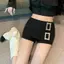 Trắng Culottes Váy Đôi Thắt Lưng Kim Cương Khóa Trang Trí Mùa Hè Phong Cách Mới Mỹ Hot Girl Phong Cách Cao Cấp Ôm Hơn Nhìn Chống chói Váy Ngắn
