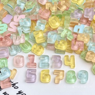Chữ cái chữ số trong suốt màu pastel dễ thương, phụ kiện trang trí DIY đa năng