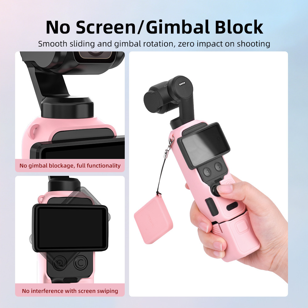 Thích hợp cho vỏ ống kính silicon DJI OSMO POCKET4, Pocket4 màn hình tấm chắn đèn bảo vệ phụ kiện