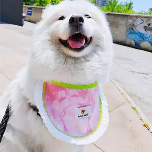 Màu sắc tương phản Cà vạt-Dye Chó Nước bọt Yếm Ren-Up Mèo Yếm Chống Nước Hoa Vàng Retriever Alaska Samoyed