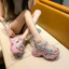 Bố Thể Thao Đế Dày Giày Sandal Nữ Mặc Ngoài Phong Cách Punk Giày Nữ Phù Hợp Với Giày Velcro La Mã Đi Biển