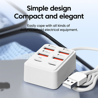 Ổ cắm điện đa cổng Elough PD30W Trạm sạc nhanh USB Hub Ổ cắm điện