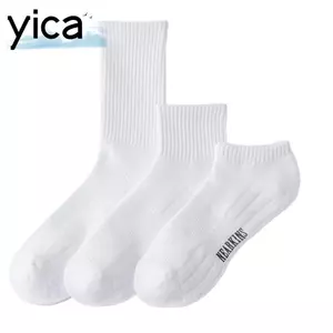 YICA 3 Đôi Tất Thể Thao, Tất Cotton Mềm Chống Trơn Trượt, Tất Ống Dài Siêu Thấm Hút Thoáng Khí Cho Bóng Đá Tennis