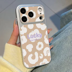 Ốp lưng iPhone Mạ họa tiết da Họa tiết may mắn iPhone 17 16 15 14 13 12 11 Pro Max Plus Max