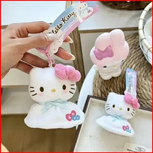BH2 Sanrio Hello Kitty Plushie Nhật Bản Teru Teru Bozu Móc khóa sang trọng Dễ thương Sang trọng Túi búp bê bông quyến rũ HB2