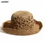 SMILE Người Cá Mũ, Chất Liệu Rơm Hoa Handmade Dệt Tay Mũ Rơm, Thời Trang Chống Tia UV Thoáng Khí Thiết Kế Đơn Giản Mũ Xô Hoa Nữ