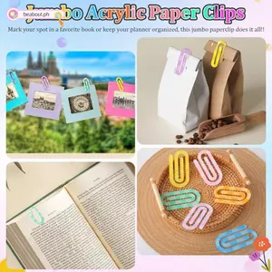 Kẹp giấy BEABOUT, Kẹp giấy Jumbo chống trượt DIY, Kẹp giấy lấp lánh chắc chắn Acrylic trang trí Đồ dùng học tập