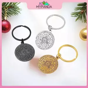 MYPANDA Xu hướng thời trang Kabbalah Bùa hộ mệnh Bảy Archangel Seal Lò thép không gỉ Mặt dây chuyền mạ điện bằng vàng thật Nelace.