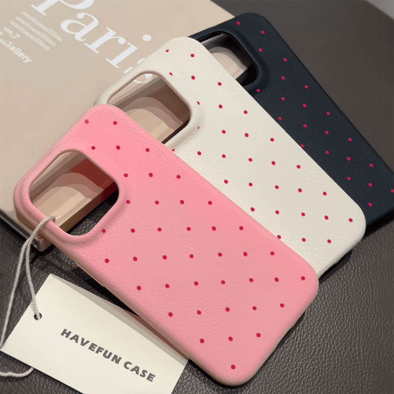 Ốp lưng iPhone chất lượng cao chống sốc họa tiết da mềm TPU chấm bi - iP X/XS/11/12/13/14/15/16/17/Plus/Pro/Max/Air