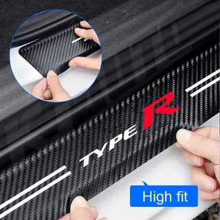 Honda Type R Cửa Ô Tô Tấm Bảo Vệ Chống Trầy Xước Cửa Ngưỡng Thảm Scuff Tấm Tự Động Bàn Đạp Cửa Bảo Vệ Miếng Dán Cho Thành Phố Civic HRV BRV CRV WRV Brio Fit Vezel Jazz Accord RS