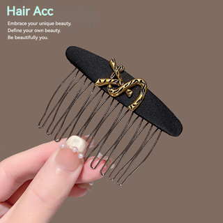 Nhật Bản Nhật Bản Hàn Quốc Phong Cách Mới Retro Kim Loại Chữ Lược Tóc Nữ Đen Gãy Tóc Tidy-up Dụng Cụ Tiện Dụng Cảm Giác Cao Cấp Chèn Lược Kẹp Tóc Phụ Kiện Tóc