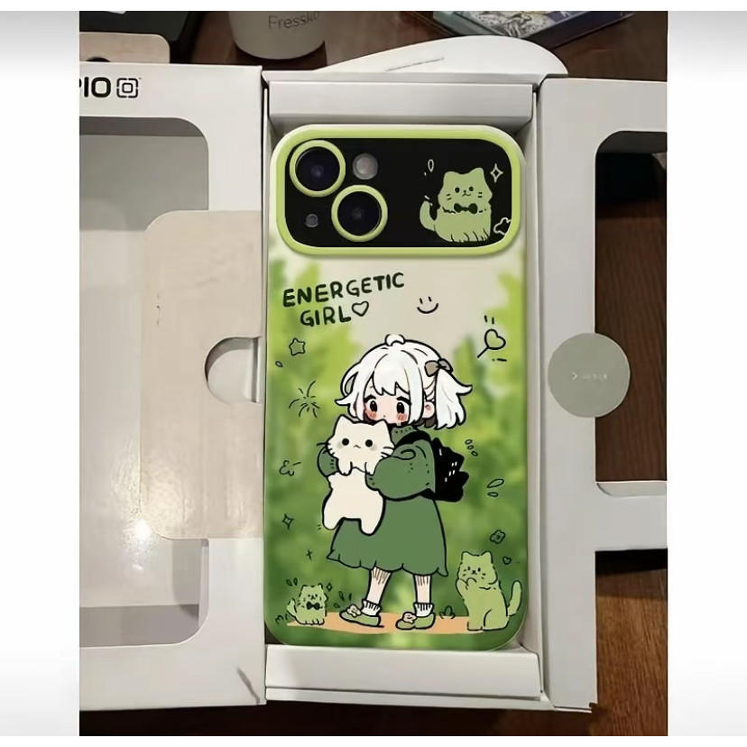 Ốp lưng in hình mèo dễ thương chống va đập cho iPhone 17/16/15/14/13/12/11 Pro Max/X/XR