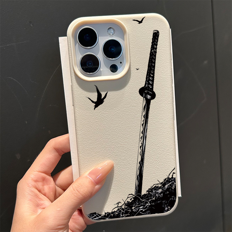 Ốp lưng cho iPhone 17 16 Pro Max 15 14 13 12 11 Samurai Sword Silhouette
