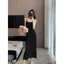 Bạc Hà Xanh Dệt Kim Đẹp Sling Đầm Nữ Xuân Hè Phong Cách Mới Mỏng Phong Cách Hẹp Eo Sang Trọng Ôm Hơn Nhìn Váy Dài Với Mông