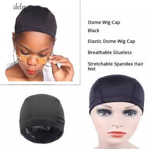 DELMER Lưới Tóc Co Giãn Mũ Co Giãn Thoáng Khí Nylon Dome Cap Để Làm Tóc Giả Mũ