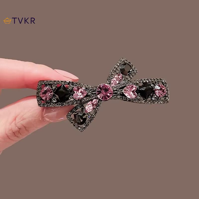 TVKR 1 Cái Nữ Nổ Bên Kẹp Dubill Kẹp Cao Cấp Pha Lê Tím Rỗng Nơ Kẹp Tóc Đơn Giản Phong Cách Hàn Quốc Phụ Kiện Tóc OIK