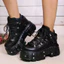 Retro Tây Ban Nha Xe Tăng Đế Kim Loại Cao Cấp Giày Da Nhỏ Đế Dày Punk Đế Đế Lớn Giày Đơn Nữ Anh Trai Phong Cách Đặc Biệt Giày Nữ Giày Nữ