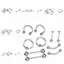 PNPIA- Thép không gỉ Body Piercing Jewelery Lông mày Lưỡi Bar Labret Lip Nose Nhẫn