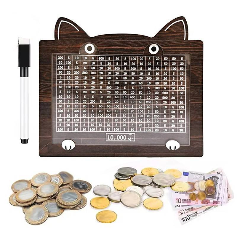 ECK 1 Bộ Ngân Hàng Lưu Trữ Tiền Bằng Gỗ Có Thể Tái Sử Dụng Với Mục Tiêu Hoạt Hình Mèo Tiết Kiệm Tiền Hộp Đựng Tiền Xu Cho Người Lớn Và Trẻ Em HOT