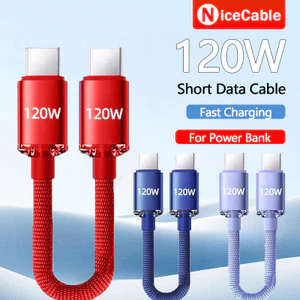 Cáp dữ liệu ngắn sạc siêu nhanh 120W Cáp dữ liệu sạc điện thoại dệt 0,25m Cáp dữ liệu USB / Type C sang Type C cho Power Bank