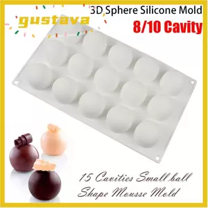 GUSTAVA 1 Cái Dụng Cụ Làm Bánh Ngọt, Khuôn Silicon Hình Cầu Trắng DIY, Trang Trí Bánh Hình Quả Bóng Bền Sử Dụng 8 / 10 Khoang Nhà Bếp Máy Nướng Phụ Kiện Món Tráng Miệng Pháp Chocolate Truffle