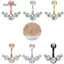 AqToCna Pha Lê Bụng Nút Nhẫn Rốn Nhẫn Zircon Tòn Ten Cơ Thể Bụng Barbell Trang Sức Xuyên Bụng Nút Nhẫn Dành Cho Nữ Bụng Rốn Stud Nhẫn AqToCna