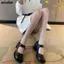 Quần lưới cá NICOLOO, Vớ mỏng khoan nóng, Thời trang thoáng khí lấp lánh Lưới nhỏ Fishnet Quần nữ Cô gái