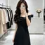 Off-the-Shoulder Khâu Pháp Gạc Xù Đính Hạt Eo Eo Ôm Hơn Nhìn Niche Đầm Nữ Mùa Hè 2026 Phong Cách Mới