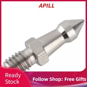 apill Acouto Gai Thép không gỉ Nam Vít 3/8 Adapter Chân Mũi Nhọn Thay Thế cho Tr Monopod Phụ Kiện Máy Ảnh Bạc