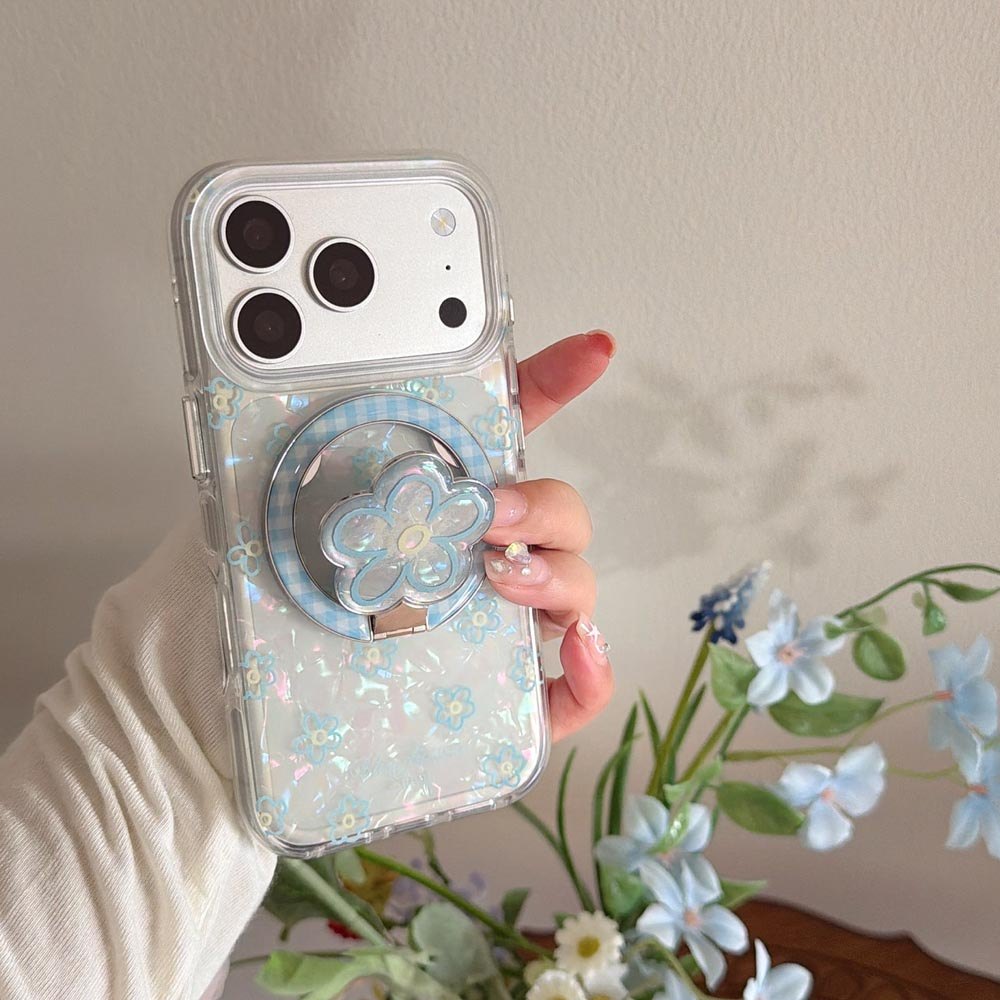 Ốp Lưng Cứng Tương Thích Với iPhone 13 14 14Pro 14ProMax 15 15Pro 15ProMax 16 16Pro 16ProMax 17 17Pro 17ProMax Ốp Nam Châm Họa Tiết Hoa Nhỏ