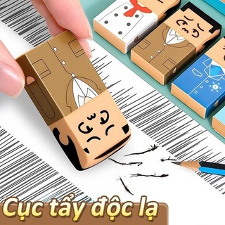 Gôm tẩy bút chì đầu hói ngộ nghĩnh xóa sạch không rách giấy không vụn cho học sinh văn phòng
