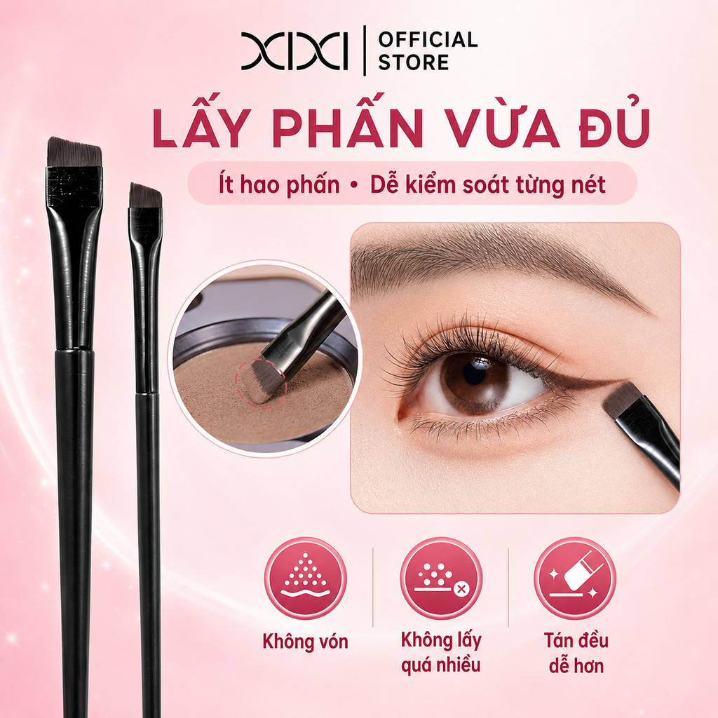 XIXI Cọ Trang Điểm Chân Mày X749, Đầu Cọ Vát Lông Mịn, Dễ Vẽ Dáng Mày Cho Người Mới