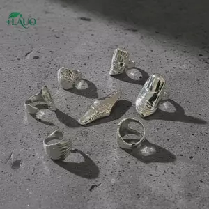 Nhẫn Knule Full Finger Springevenstar với họa tiết không đều nghệ thuật cho viền thời trang Hip-Hop độc đáo Springevenstar