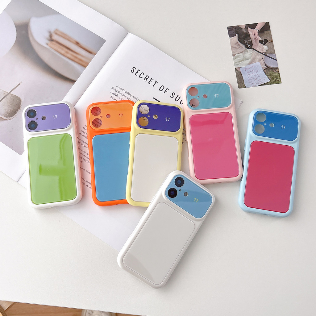 Ốp điện thoại cửa sổ màn hình lớn nhiều màu cho IPhone 17 Pro Max 17 16 15 14 13 Vỏ bảo vệ chống sốc
