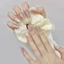 10 Chiếc Ngắn Chuyển Màu Hồng Đá Hoa Gel Móng Tay Cho Móng Tay Mắt Mèo Handmade