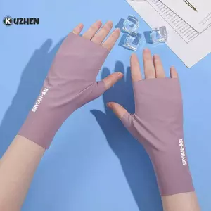 KUZHEN 1 Cặp Găng Tay Che Nắng Không Ngón Mùa Hè Chống Tia UV Nhiều Màu Găng Tay Dành Cho Người Phụ Nữ Thoáng Khí Lái Xe Găng Tay Quà Tặng HOT