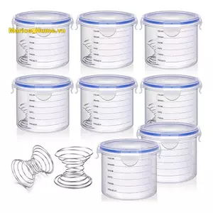 8 Bộ Nhựa Sơn Hộp Đựng Sơn Bảo Quản Kín Hơi Với Thép Không Gỉ Trộn Bóng Chạm Lên Cốc Để Sơn Lại Leftover
