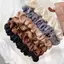 AqToCna 6 Chiếc Băng Đô Quấn Tóc Co Giãn Buộc Tóc Nữ Cho Phụ Kiện Tóc Satin Scrunchies AqToCna