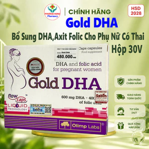 Gold DHA Olimp Labs Giúp Bổ Sung DHA,Axit Folic Cho Phụ Nữ Có Thai Và Cho Con Bú-Hộp 30 Viên