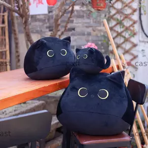 CAST Black Cat Plush Gối, Phim Hoạt Hình Đầu Mèo 10 / 30CM Cuddly Gối Đệm Búp Bê, Ins Plushie Đồ Chơi Nhồi Bông Cô Gái