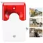 apill 12V DC Âm thanh & Ánh sáng Còi báo động 110dB Còi an ninh có thể điều chỉnh âm lượng với đèn LED nhấp nháy Cảnh báo chống trộm cho nhà để xe, văn phòng tại nhà